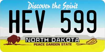 ND license plate HEV599