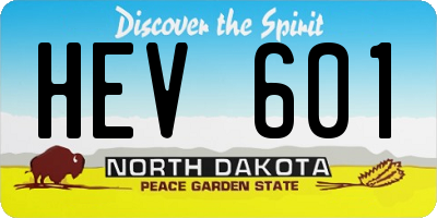 ND license plate HEV601