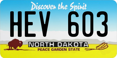 ND license plate HEV603