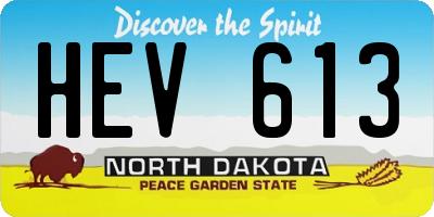 ND license plate HEV613