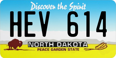 ND license plate HEV614