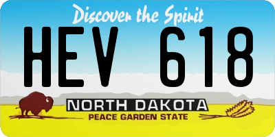 ND license plate HEV618