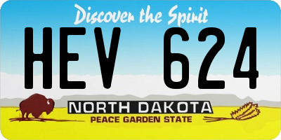 ND license plate HEV624