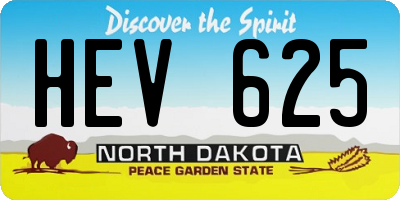 ND license plate HEV625