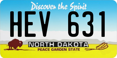 ND license plate HEV631