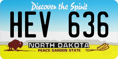 ND license plate HEV636