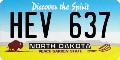 ND license plate HEV637