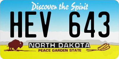 ND license plate HEV643