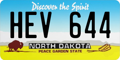 ND license plate HEV644