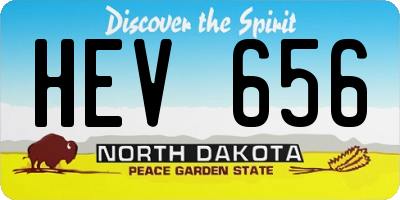 ND license plate HEV656