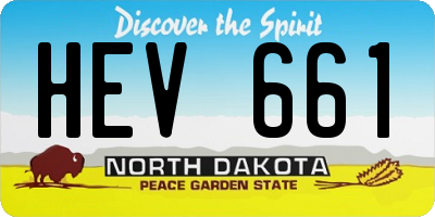 ND license plate HEV661