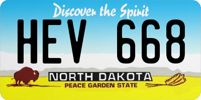 ND license plate HEV668