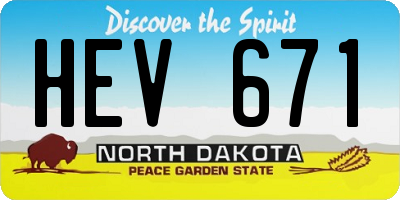 ND license plate HEV671