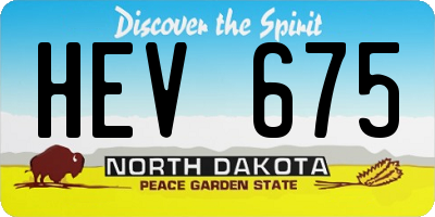 ND license plate HEV675