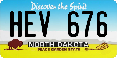 ND license plate HEV676
