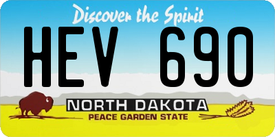 ND license plate HEV690