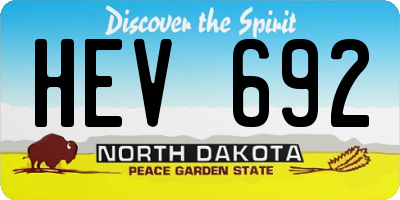 ND license plate HEV692