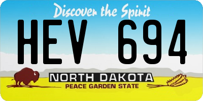 ND license plate HEV694