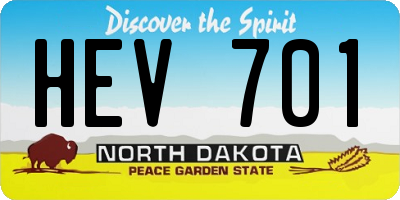 ND license plate HEV701