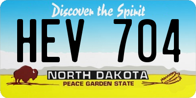 ND license plate HEV704