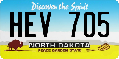 ND license plate HEV705