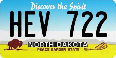 ND license plate HEV722