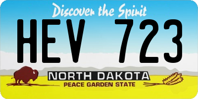 ND license plate HEV723