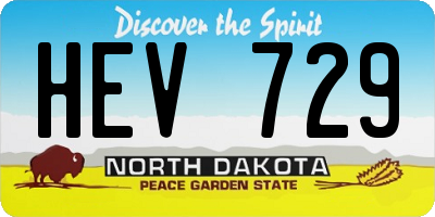 ND license plate HEV729