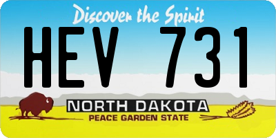 ND license plate HEV731