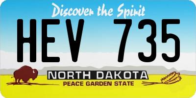 ND license plate HEV735