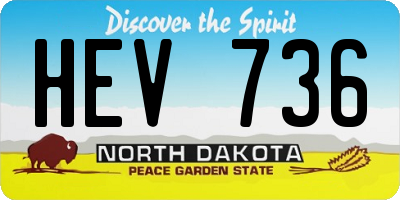 ND license plate HEV736