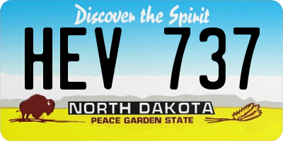 ND license plate HEV737