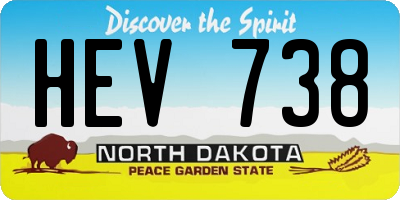 ND license plate HEV738