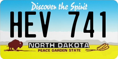ND license plate HEV741