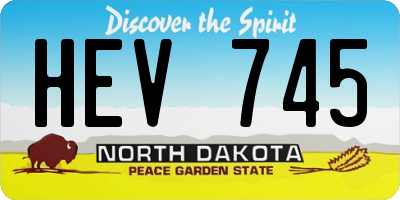 ND license plate HEV745