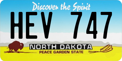 ND license plate HEV747