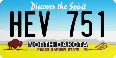 ND license plate HEV751