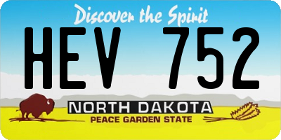 ND license plate HEV752