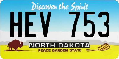 ND license plate HEV753