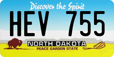 ND license plate HEV755
