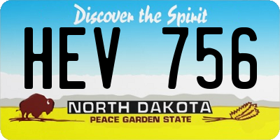 ND license plate HEV756