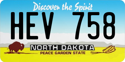 ND license plate HEV758