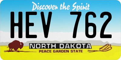 ND license plate HEV762
