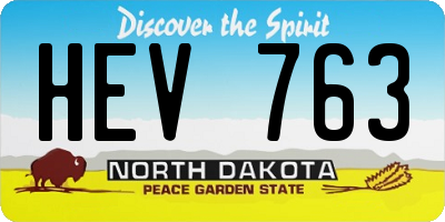 ND license plate HEV763