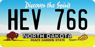 ND license plate HEV766