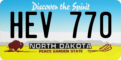 ND license plate HEV770