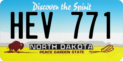 ND license plate HEV771