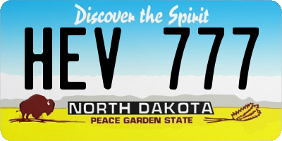 ND license plate HEV777