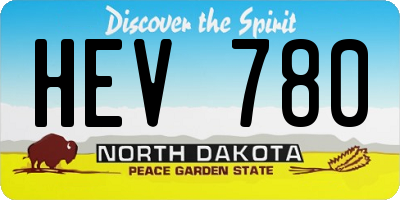 ND license plate HEV780