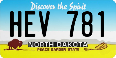 ND license plate HEV781